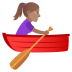 🚣🏽‍♀️ woman rowing boat: medium skin tone display on JoyPixels